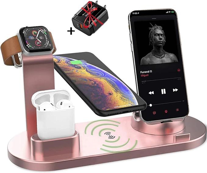 LUKKAHH Wireless Charger, 4 in 1 Wireless Charging Station for Apple Watch and Airpods Pro, Charg... | Amazon (US)