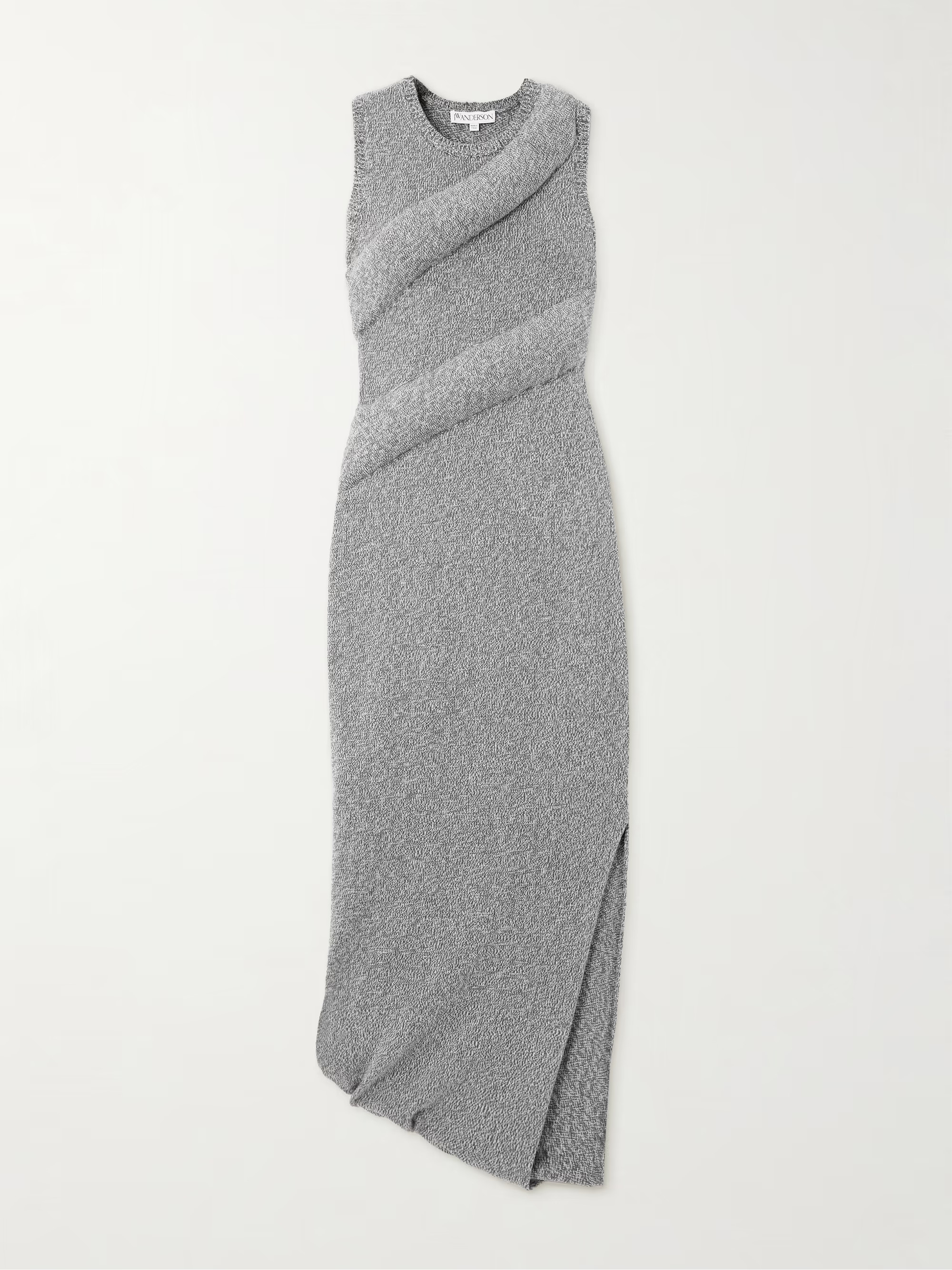 Asymmetric padded Lyocell and wool-blend maxi dress | NET-A-PORTER (US)