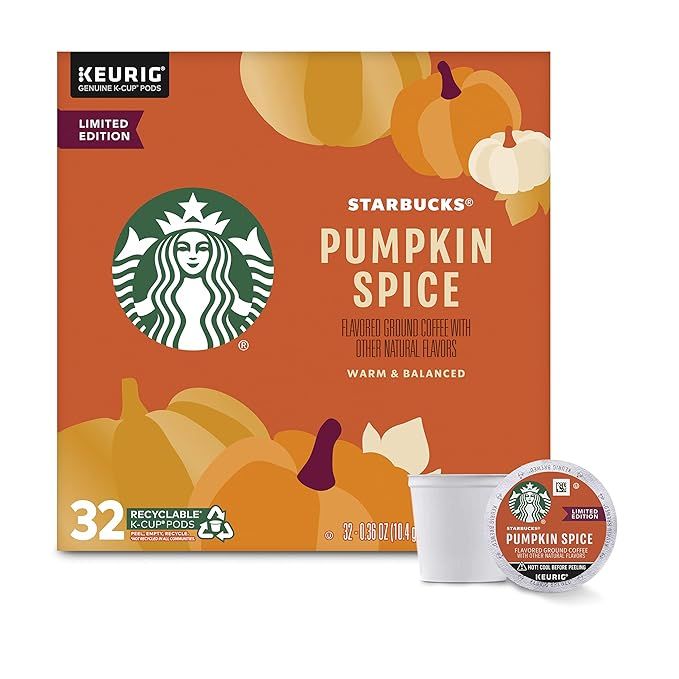 Starbucks K Cup Coffee Pods — Light Roast Coffee — Pumpkin Spice — Fall Limited Edition —... | Amazon (US)