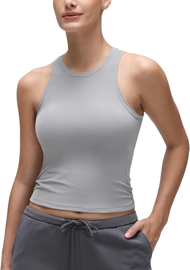 CRZ YOGA Softembrace High Neck Tank Waist Length | Amazon (US)