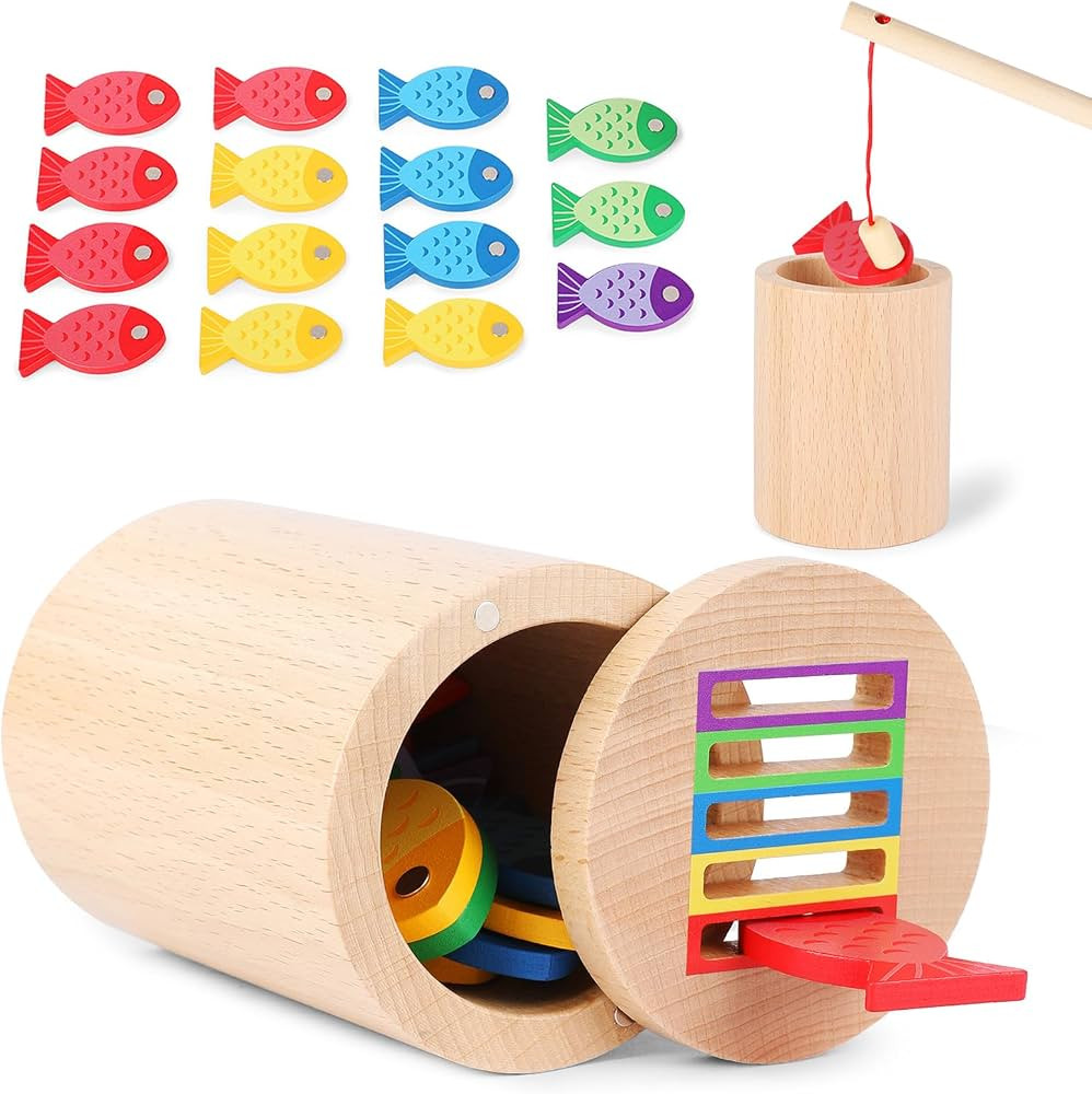 Montessori Toys for 1 2 3 Year Old: Toddler Toys Montessori Color Sorting, Fishing Game Fine Moto... | Amazon (US)