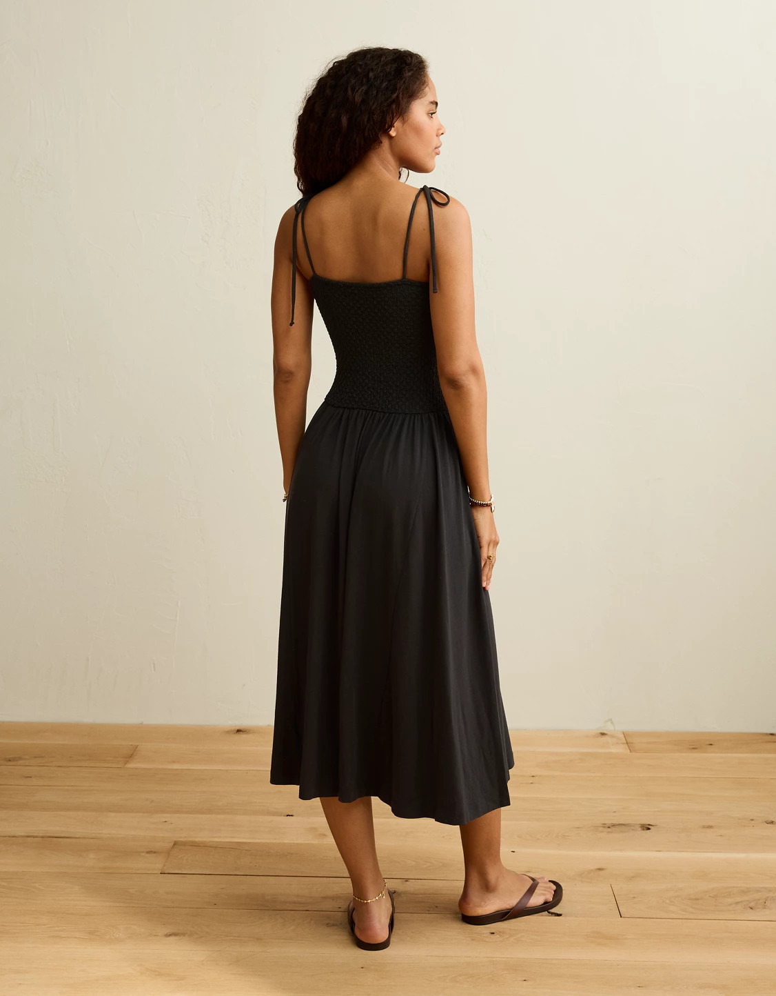 AE Sweetheart-Neck Tie-Strap Midi Dress | American Eagle Outfitters (US & CA)