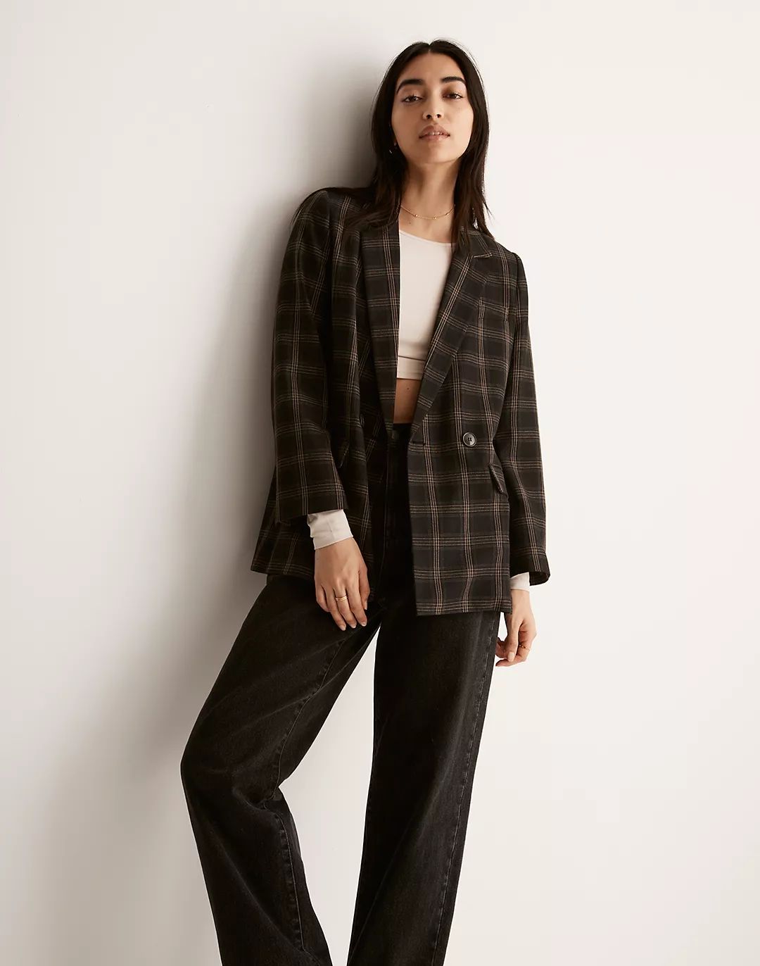 The Caldwell Double-Breasted Blazer in Seaton Plaid | Madewell