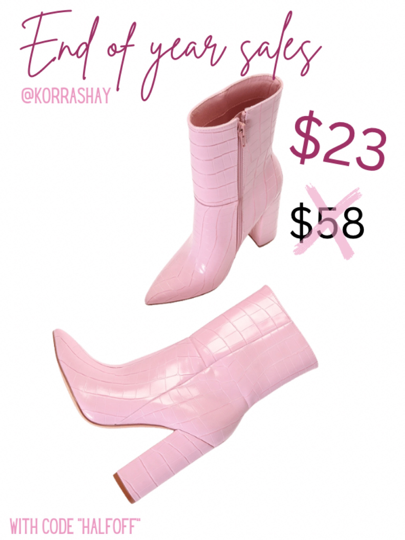 End of year sales!! Check out these end of year and start of 2023 sales so you can go into the new year in style! 

Affordable fashion finds, December 2022 women’s clothing sales, January 2023 fashion sale alert!

Pink leather heeled booties! Super cute pop of color for your winter outfits with a girly twist

#LTKSeasonal #LTKunder50 #LTKsalealert