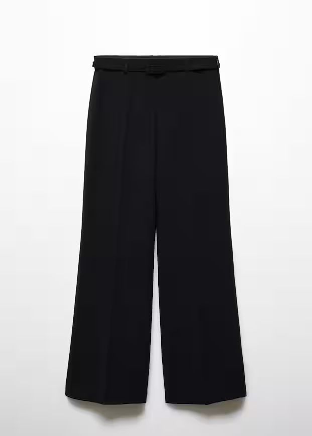 Wideleg trousers with belt -  Women | Mango United Kingdom | MANGO (UK)