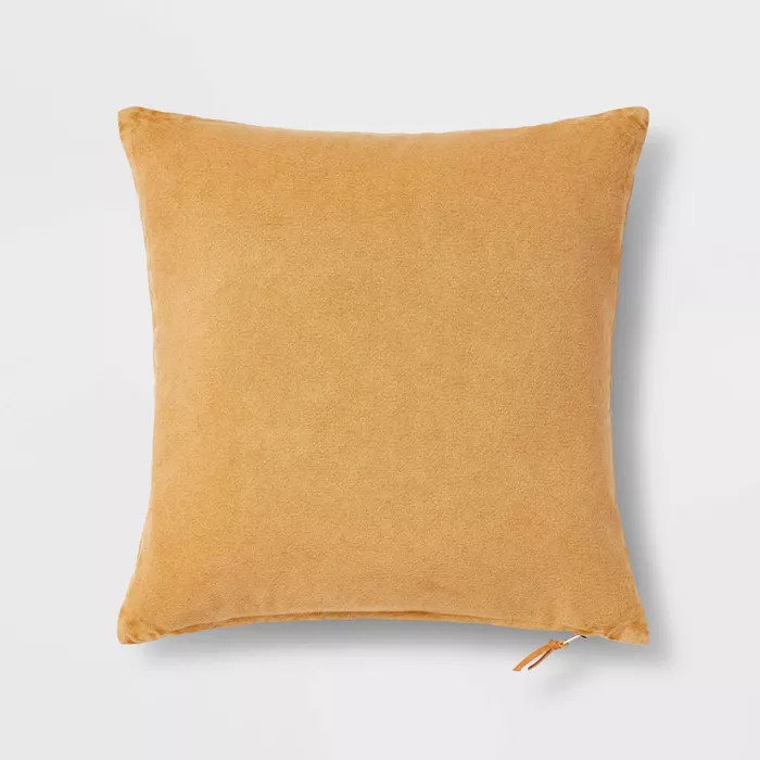Washed Cotton Canvas Square Throw Pillow with Exposed Zipper - Threshold™ | Target