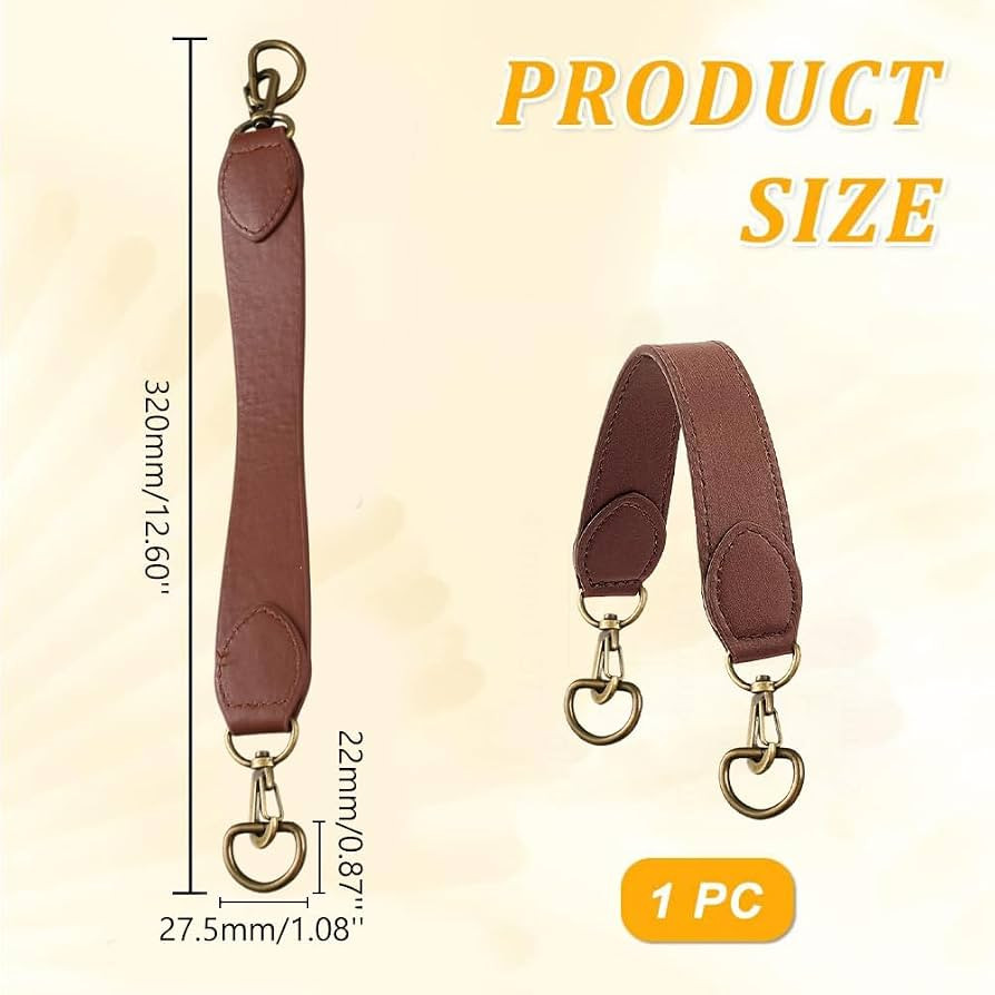 WADORN Short Leather Handbag Handle, 12.6 Inch PU Leather Purse Strap Wide Shoulder Bag Strap Rep... | Amazon (US)