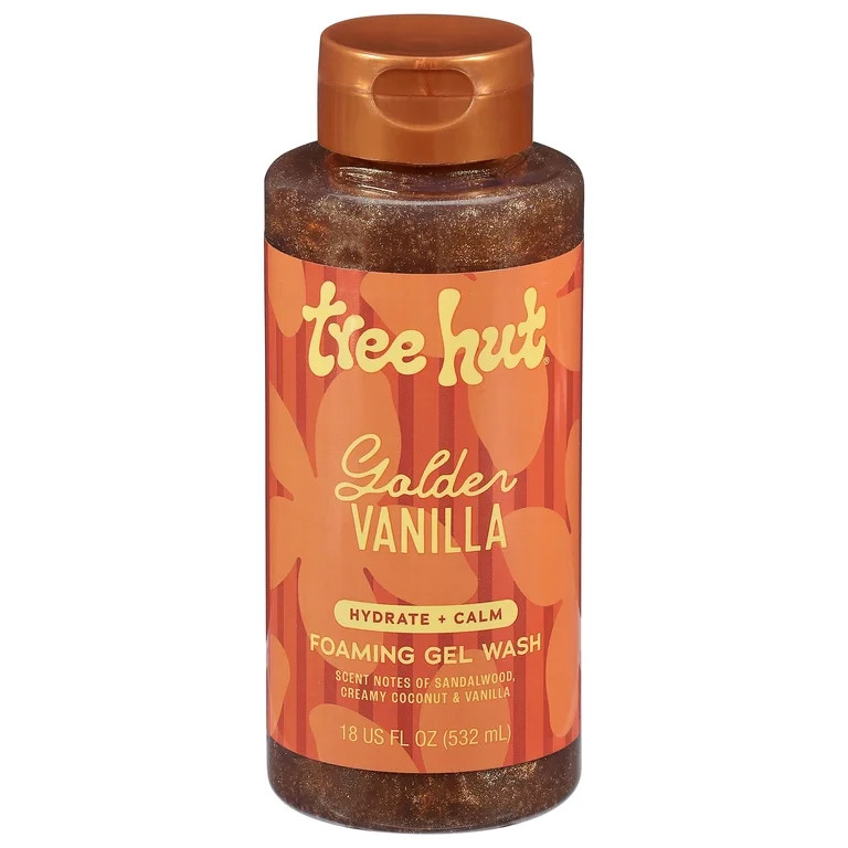 Tree Hut Golden Vanilla Foaming Gel Body Wash, 18 fl oz | Walmart (US)