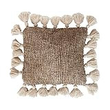 Creative Co-Op Woven Cotton and Jute Tassels Pillow, 18" L x 18" W x 2" H, Natural | Amazon (US)