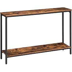 HOOBRO Console Table, 47.2" Narrow Entryway Table, Industrial Sofa Table with Shelf, Entrance Tab... | Amazon (US)