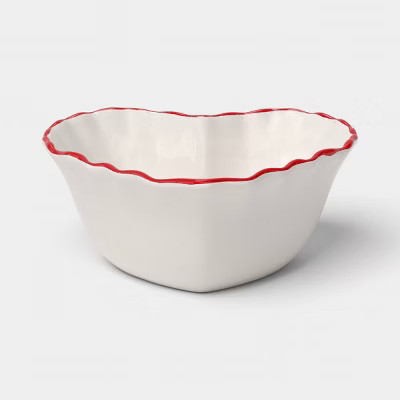 6.6 fl oz Stoneware Heart Dip Bowl White - Threshold™ | Target
