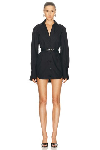 THE ATTICO Mini Shirt Dress in Black | FWRD | FWRD 