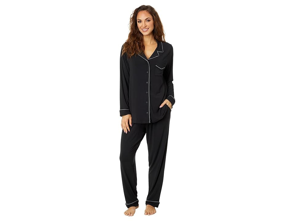 MeUndies Long Sleeve Modal PJ Set Women's Pajama Sets Black : 3XL | Zappos