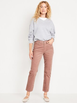 High-Waisted OG Straight Corduroy Ankle Pants | Old Navy (US)