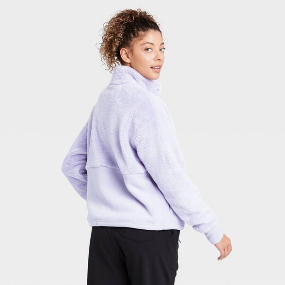 Women's Snap Front Cozy Sherpa Pullover Sweatshirt - All in Motion™ | Target