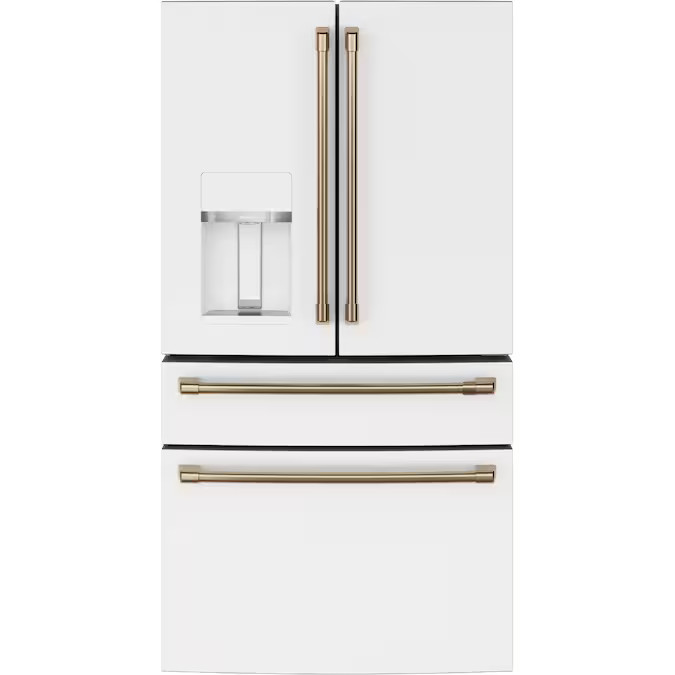 Cafe Smart 27.8-cu ft 4-Door French Door Refrigerator with Ice Maker (Matte White) ENERGY STAR Lo... | Lowe's
