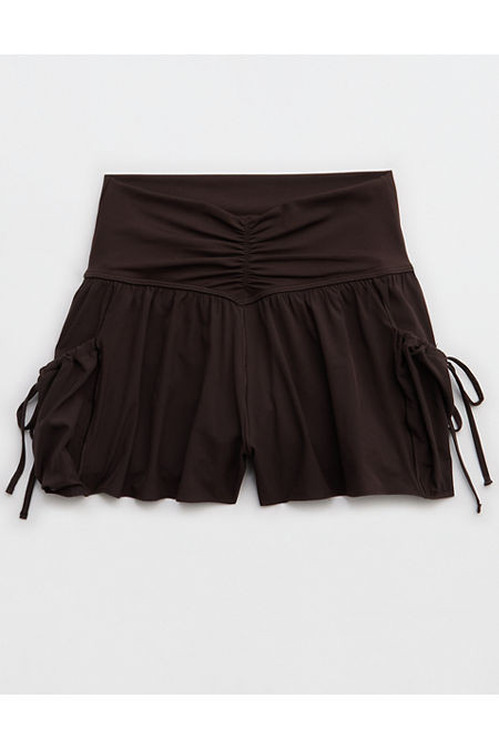 OFFLINE By Aerie Real Me Ruched Pocket Flowy Short Women's Deep Earth L | Aerie