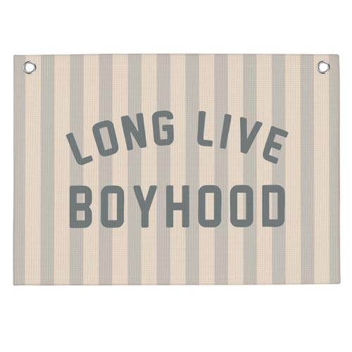 Stripe Live Boyhood Boys Room Playroom Wall Decor Vintage Sports Decor for Nursery Playroom Kids Bedroom Dorm Toddler Decorations 22x28 Inch | Amazon (US)