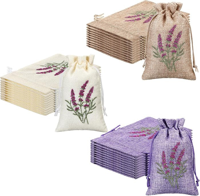 30 Pcs Embroidered Lavender Sachet Bags 5.7 x 4.1 Inches Sachet Empty Bags Small Drawstring Laven... | Amazon (US)