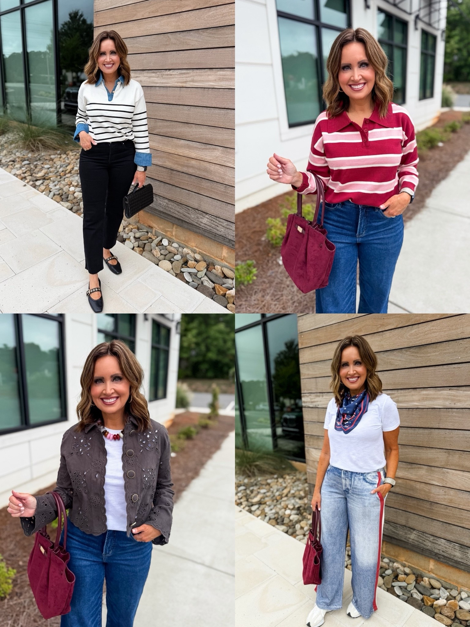 So many great closet staples for fall!
Pajama jeans / workwear / black jeans / flare jeans / burgundy purse / scarf / statement necklace - Avara 

Everything runs true to size

#LTKootd #LTKOver40 #LTKdayinmylife