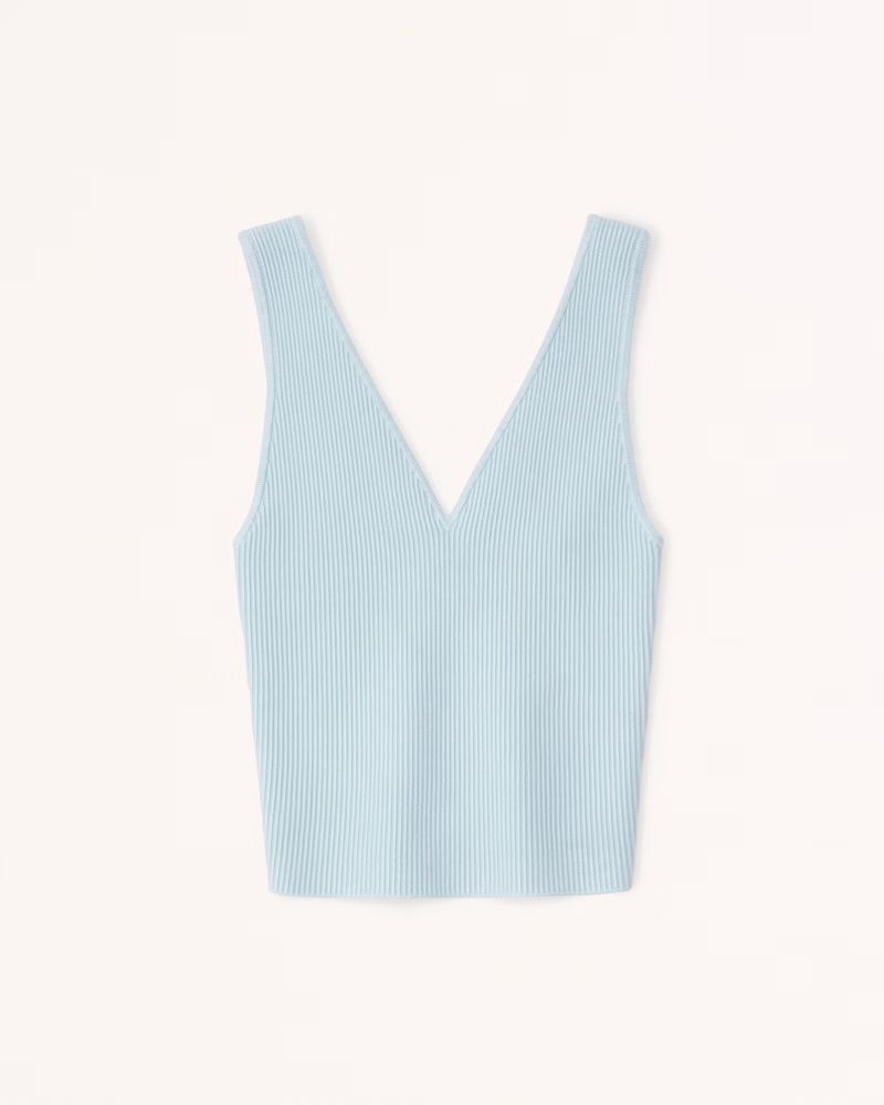 Abercrombie & Fitch Women's Ottoman V-Neck Tank in Blue - Size L | Abercrombie & Fitch (US)