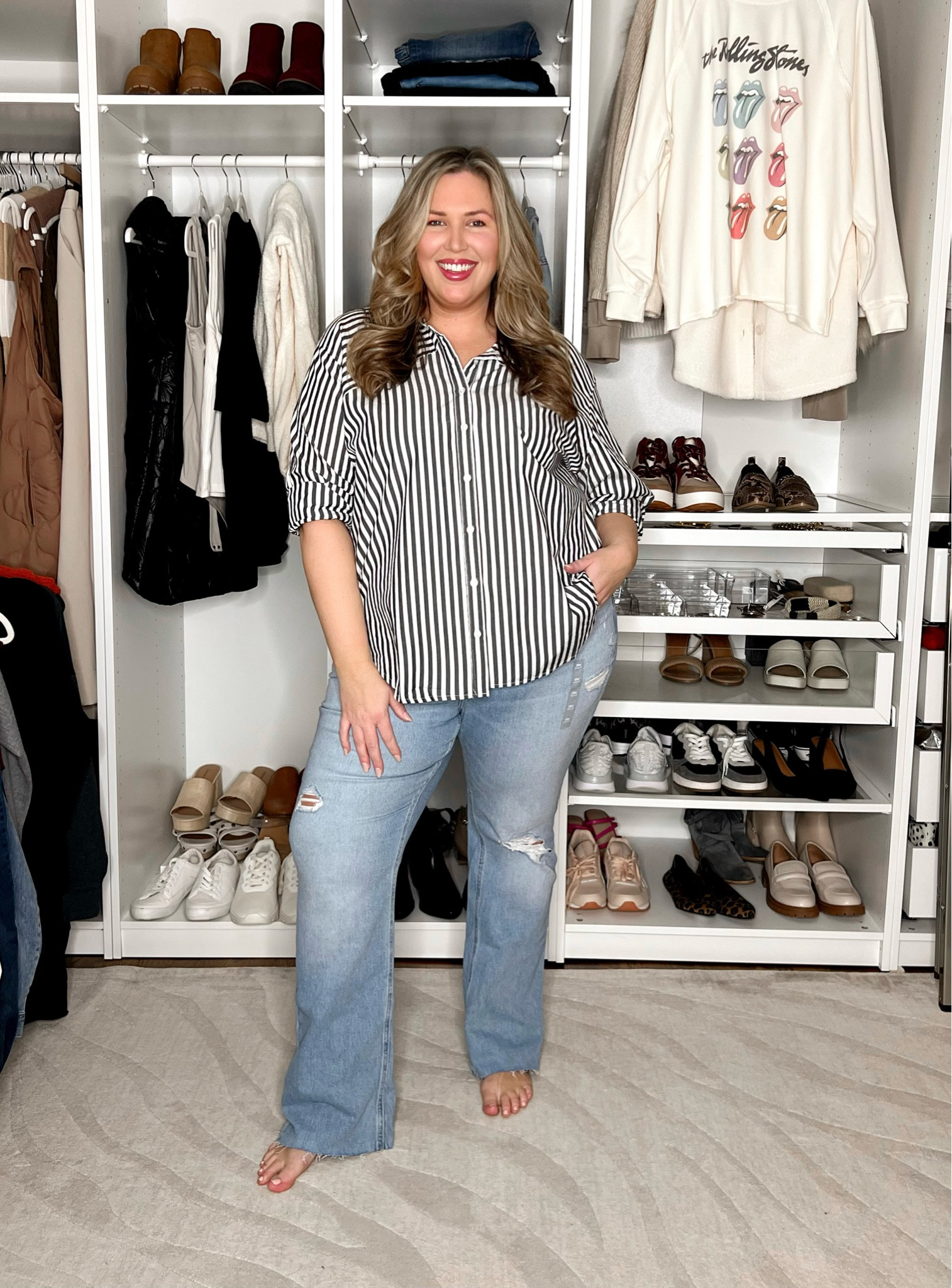 AFFORDABLE DENIM LOOK from maurices. These jeans weren't a hit for me. I sized up to a 20 and they fit great in the leg, but still didn't fit right in the waist. Wearing a 2X in the top!

#LTKstyletip #LTKSeasonal #LTKplussize