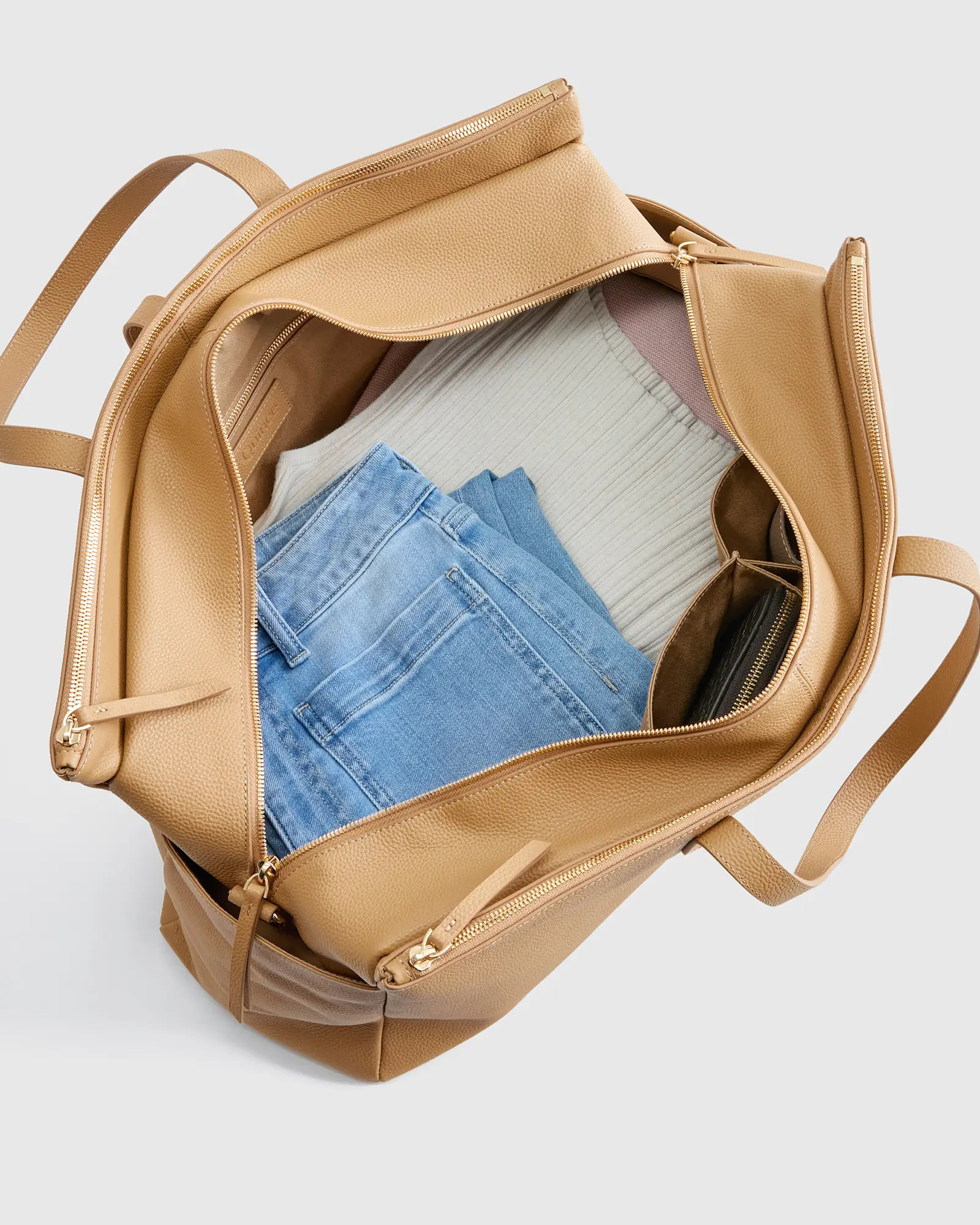 Italian Leather Triple Compartment Weekender | Quince