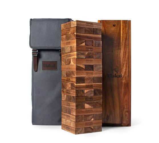 Oversized Acacia Wood Tumbling Tower | Pottery Barn (US)