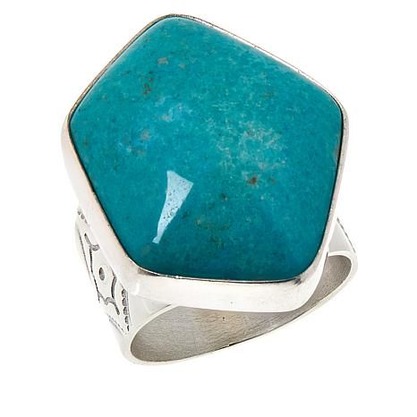 Jay King Sterling Silver Ginkgo Spruce Turquoise Ring - 20229600 | HSN | HSN