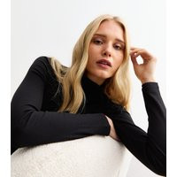 Women's Black Rib Roll Neck Top New Look | New Look (UK)