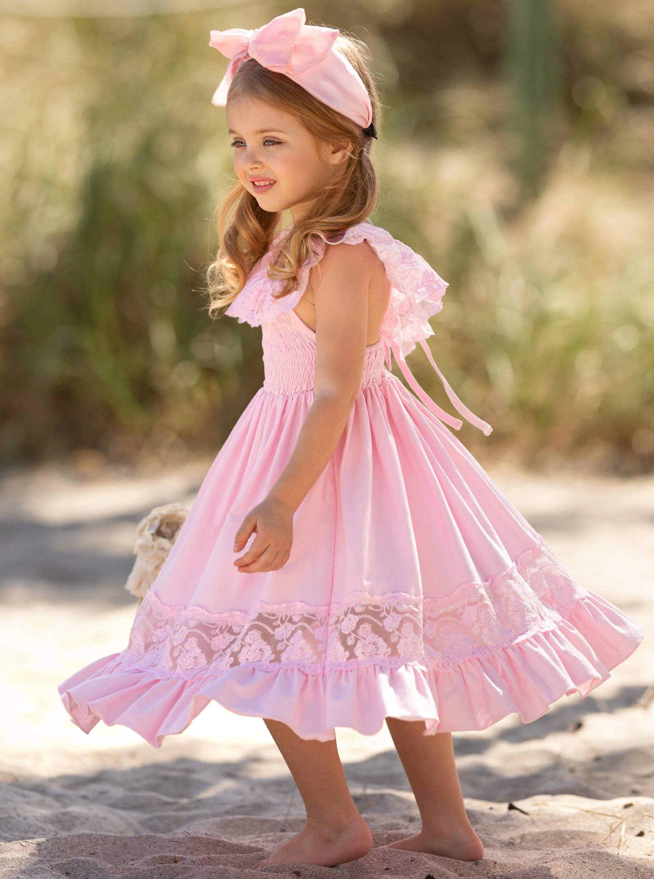 Spring Chic Lace Maxi Dress | Mia Belle Girls
