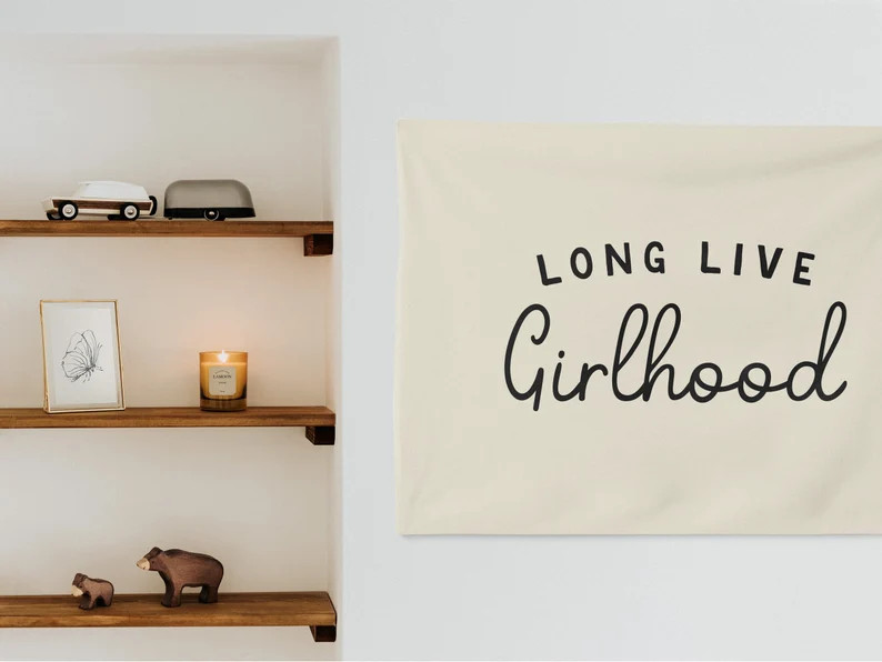 Long Live Girlhood Tapestry Custom Girls Room Wall Banner - Etsy | Etsy (US)