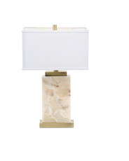 24in Alabaster And Metal Table Lamp | Marshalls