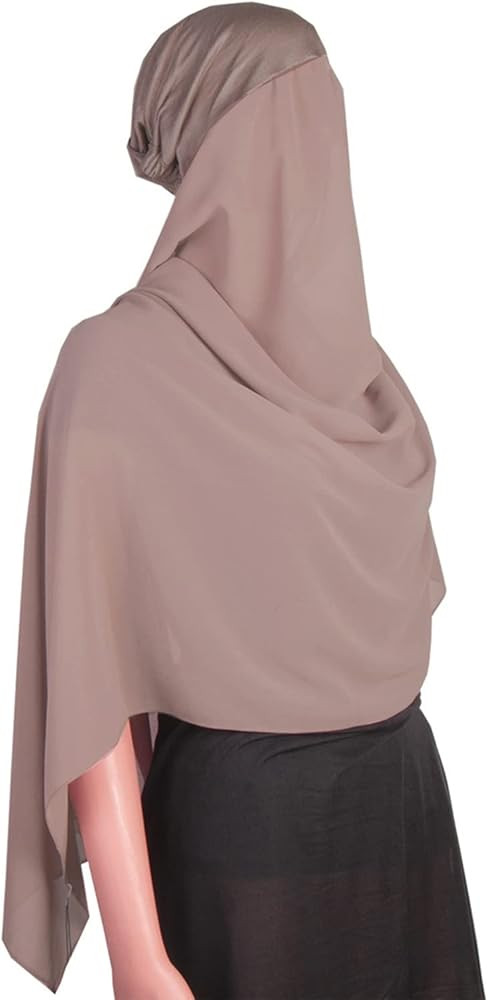 Yeieeo Instant Chiffon Hijab with Undercap Fashion Solid Color Chiffon Head Wraps Under Scarf Cap... | Amazon (US)