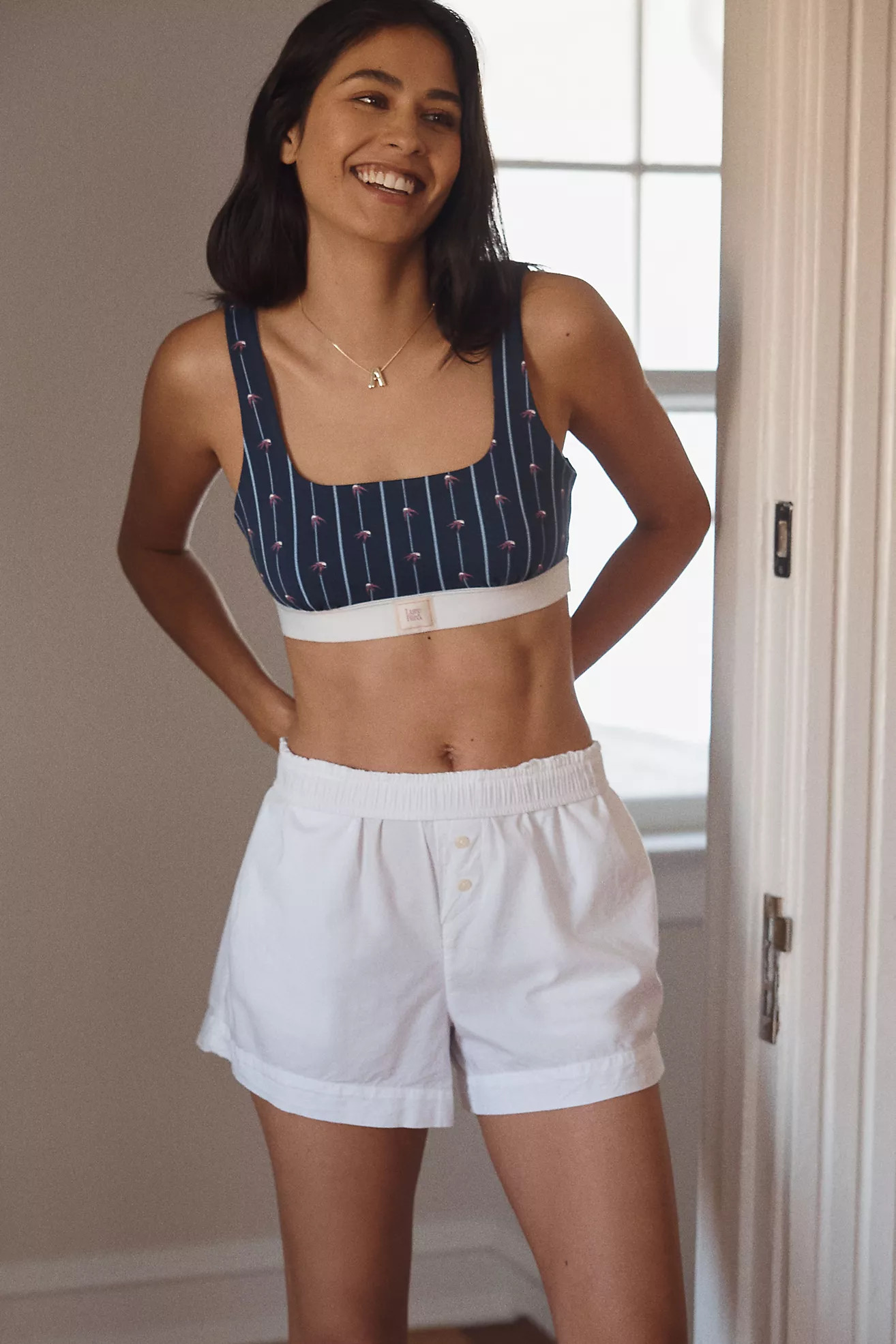 The LyreBird CottonCloud Printed Scoop-Neck Bra | Anthropologie (US)