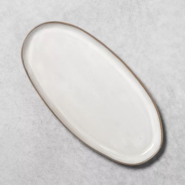 Stoneware Reactive Glaze Oval Serve Tray - Hearth & Hand™ with Magnolia | Target