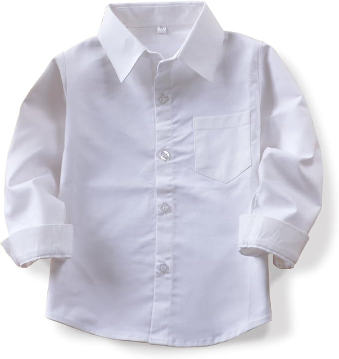 OCHENTA Little Big Boys' & Men's Long Sleeve Button Down Oxford Casual Dress Shirt | Amazon (US)