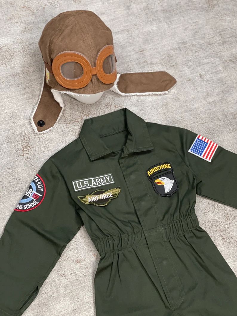 Personalized Aviator Kids Costume Airborne Pilot Helmet Pilot Toddlers Fighter Jet Pilot  Aircraf... | Etsy (US)
