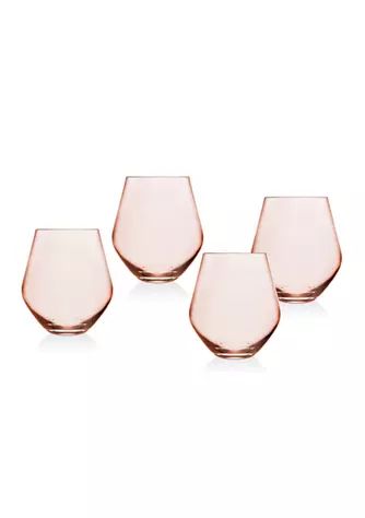 Meridian Blush Set of 4 Stemless Wine Glasses | Belk
