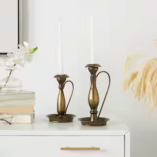 Litton Lane Gold Brass Decorative Candle Lantern with Handle$50.83$59.80 | The Home Depot