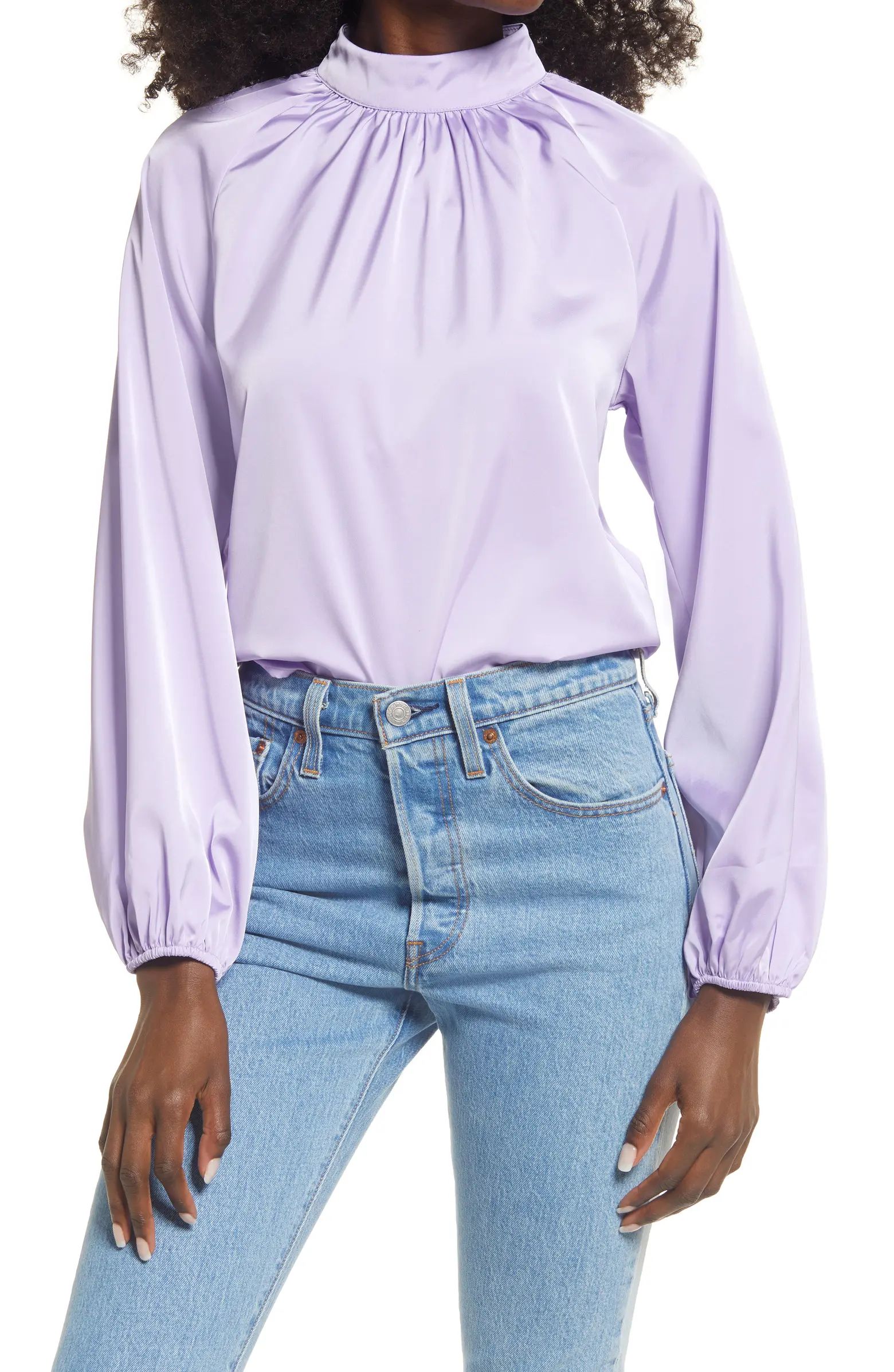 Open Edit Mock Neck Blouse | Nordstrom | Nordstrom