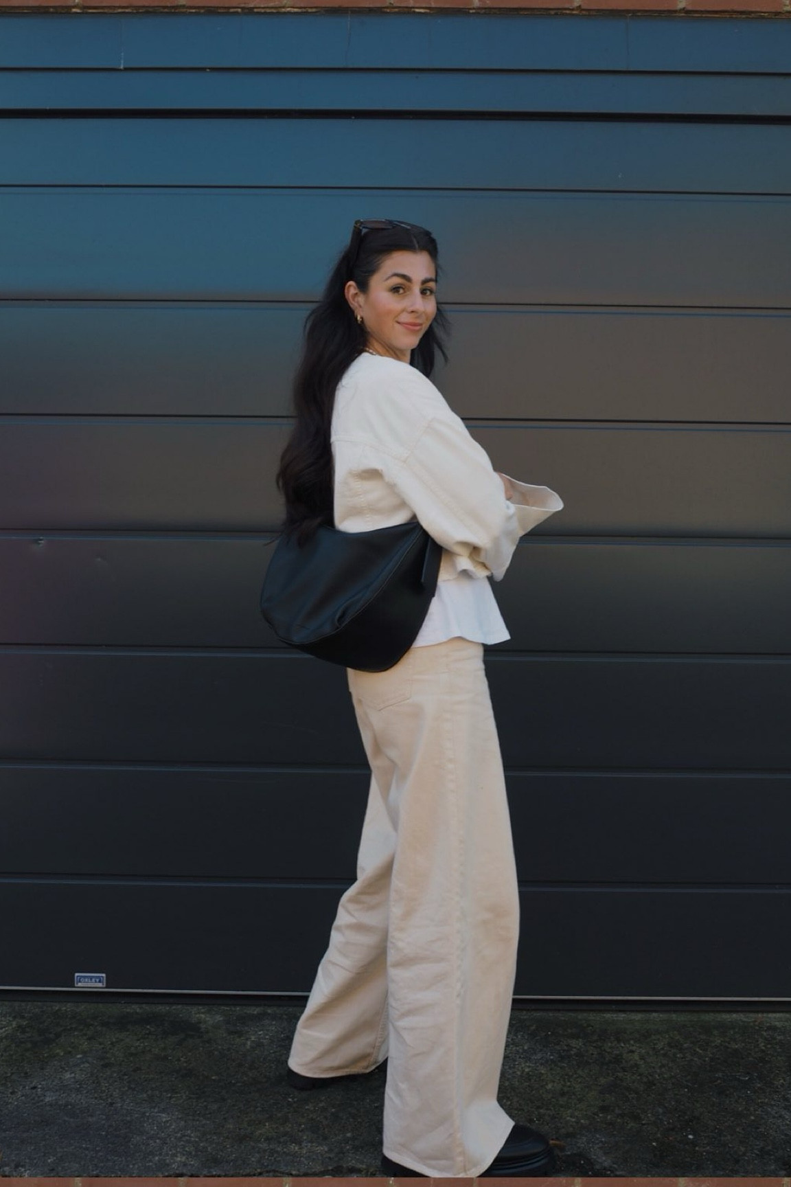 Ecru jeans, white denim, double denim, sling bag, loafers, french connection 

#LTKstyletip #LTKeurope #FashionMonth