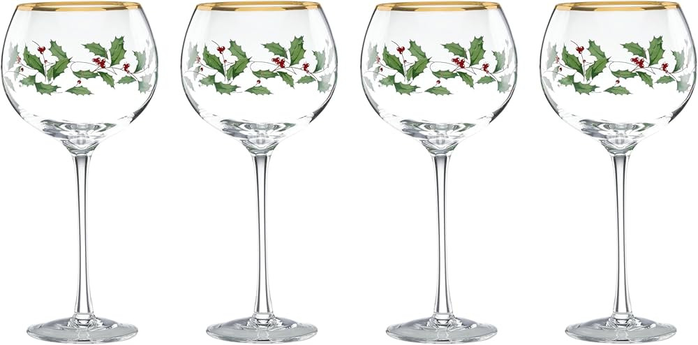 Lenox Holiday 4-Piece Wine Glass Set, 16 fl.oz. | Amazon (US)