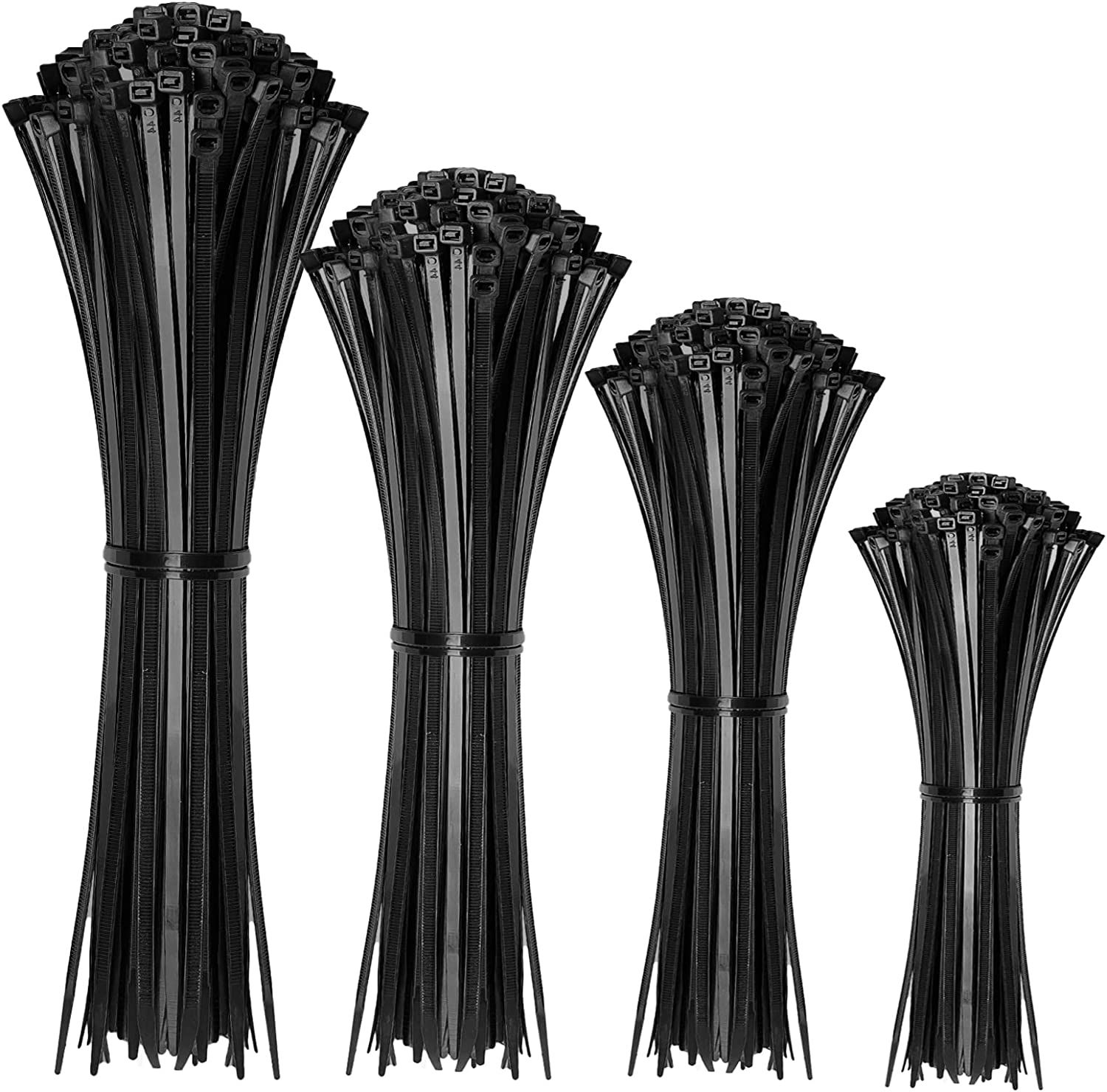 Cable Zip Ties,400 Pack Black Zip Ties Assorted Sizes 12+8+6+4 Inch,Multi-Purpose Self-Locking Ny... | Amazon (US)