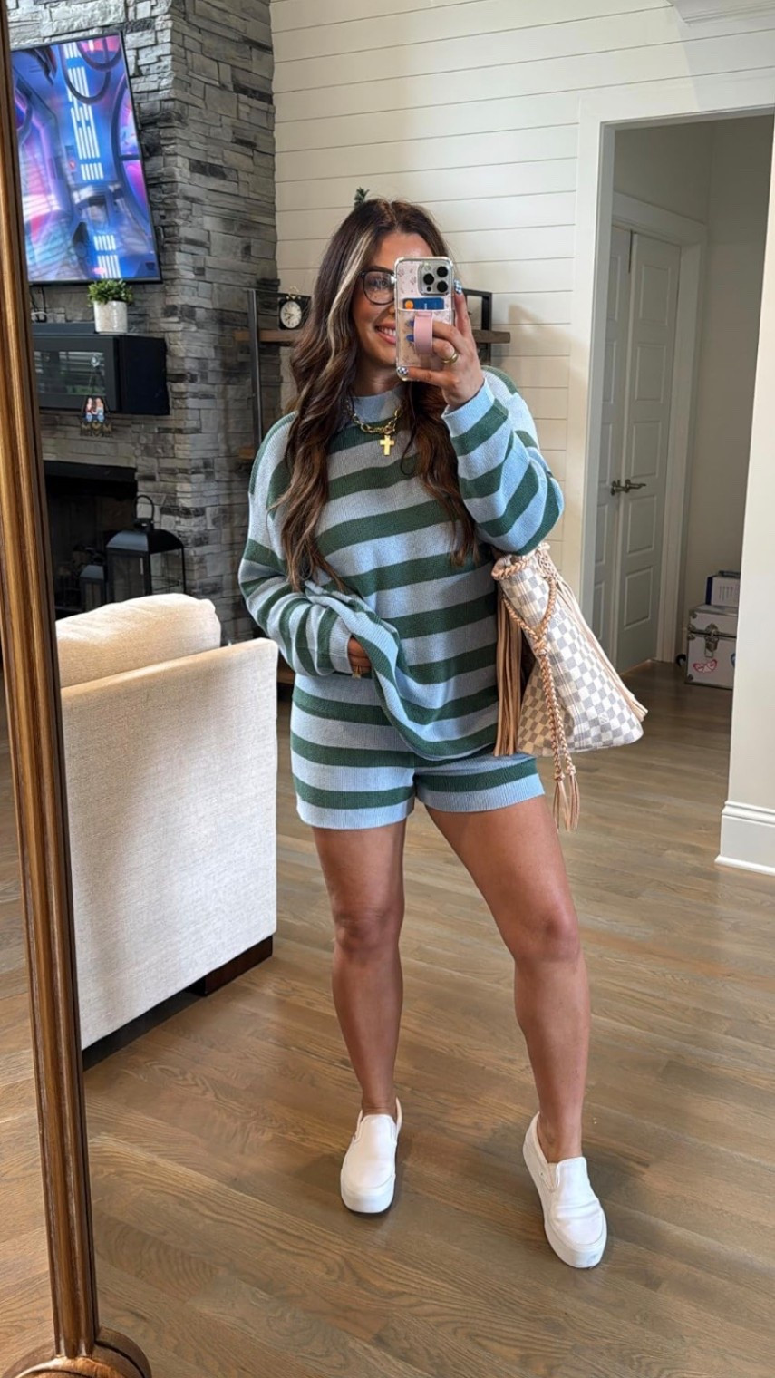 Blue + green stripes and all the comfy vibes 💙💚 This Amazon lounge set is giving effortless cute while feeling like pajamas. Perfect for slow mornings, errands, or lounging in style. Linked for you! ✨

#LTKStyle #LTKFindsUnder50 #LTKAmazon #LTKOver40 #LTKCasualStyle #LTKHome #LTKootd

#LTKmorningroutine #LTKootd #LTKmomlife