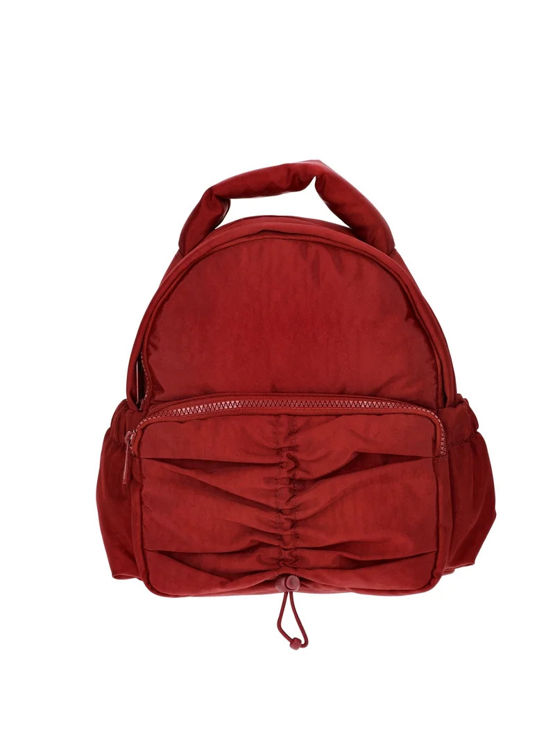 No Boundaries Women’s Hands Free Puffy Mini Backpack, Sparkling Merlot | Walmart (US)