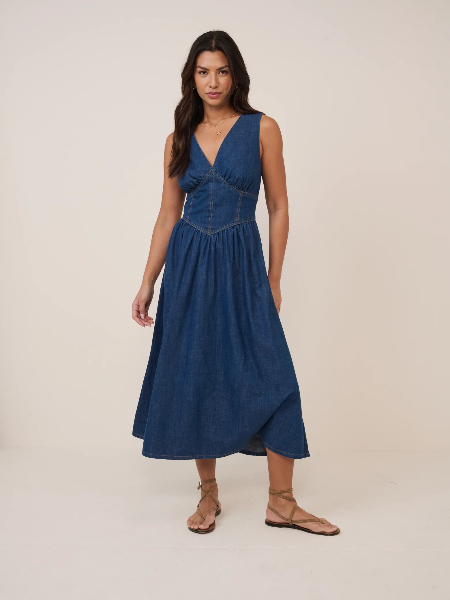Mid-Wash Jackson Denim Midi Dress | Nobody's Child