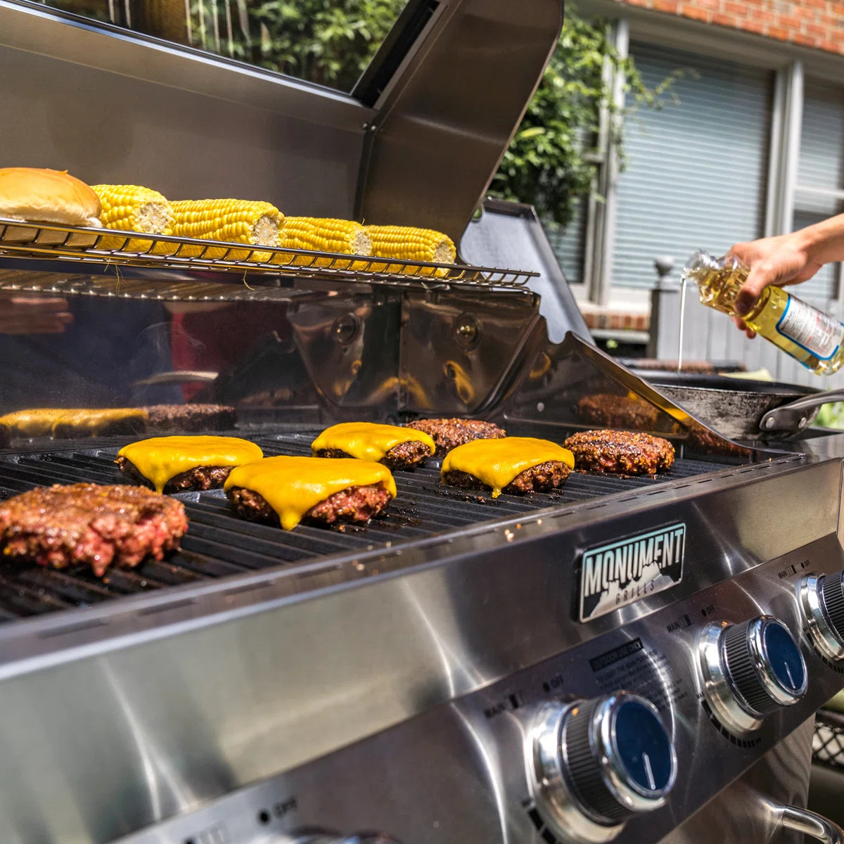 Monument Grills 24367 4-Burner Stainless Steel Propane Gas Grill with Dual Side Burners & Infrare... | Wayfair North America