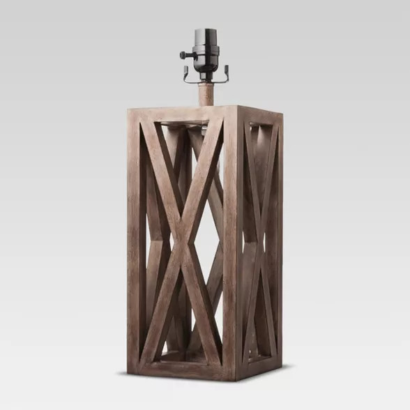 Washed Wood Box Large Lamp Base Brown - Threshold™ | Target