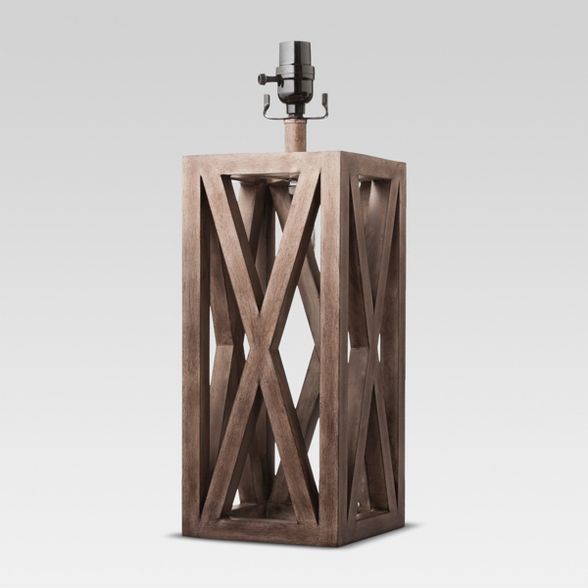 Washed Wood Box Large Lamp Base Brown - Threshold™ | Target